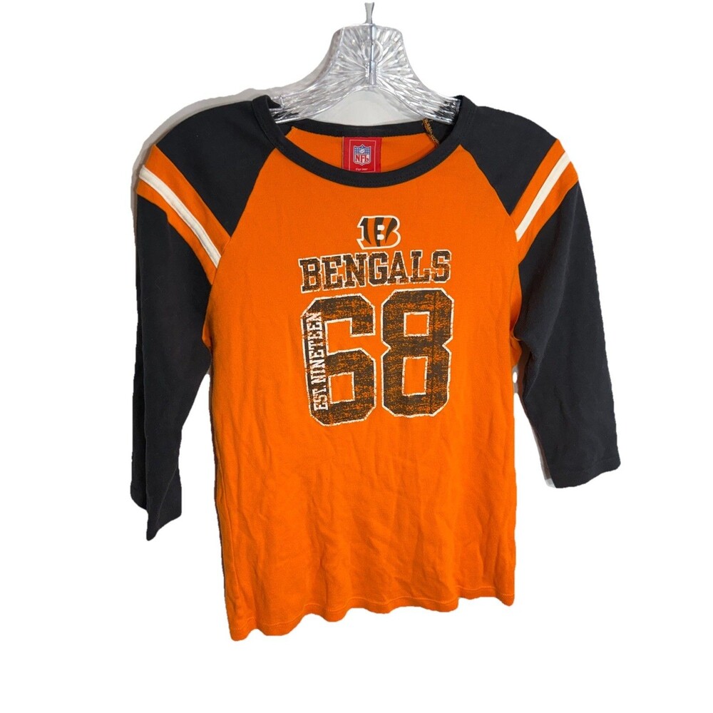 Vintage Y2K Woman’s NFL Cincinnati Bengals 3/4 Sleeve Size Medium EST. 1968 Top
